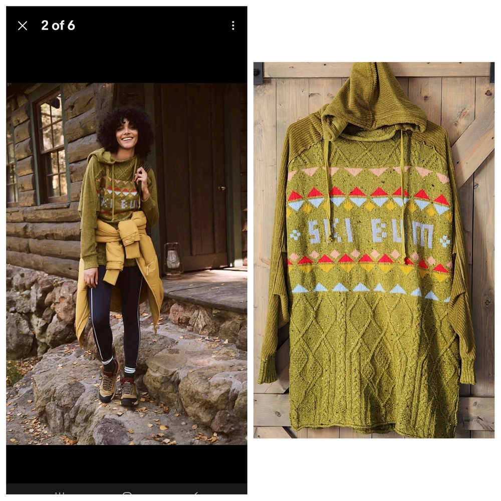 Free People Movement Powder Bunny Sweater Ski Bum Hoodie Sweater Size XSmall